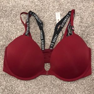 ❤️ NWT 34DD Burgundy/Red VS Front Clasp Bra ❤️